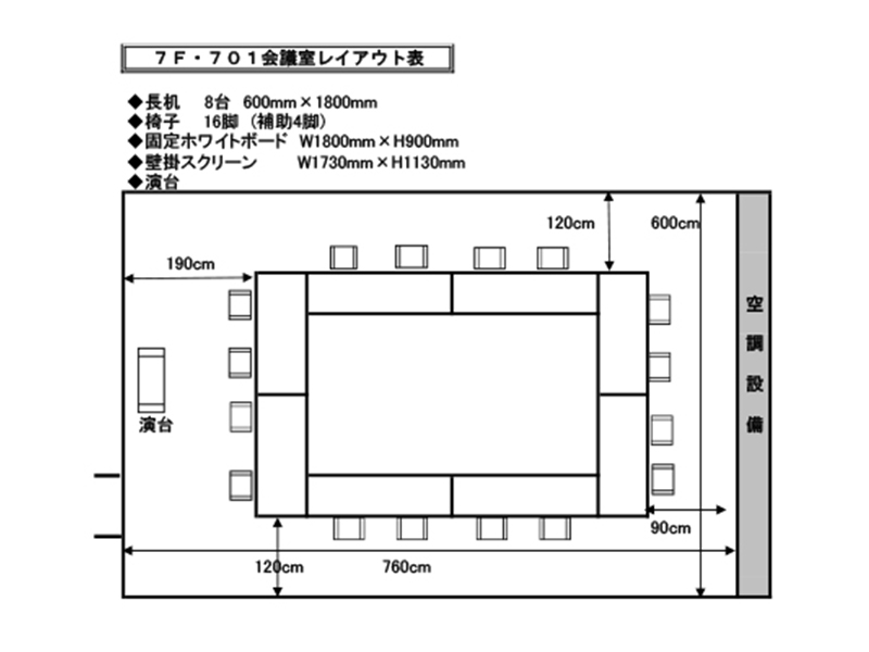 701会議室　レイアウト図